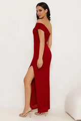 Jimiss One shoulder backless side slit long style Prom dress