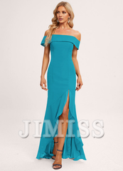 Trumpet/Mermaid Off-the-shoulder Asymmetric Ruffle Chiffon Bridesmaid Dress