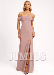 Ruffled A-line Floor-length Chiffon Bridesmaids Dress
