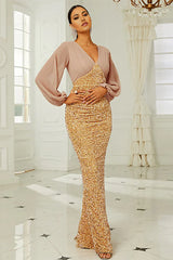 Mermaid Long Sleeves Sequins Mother of the Bride Dress