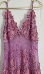 Beautiful A Line Spaghetti Straps Pink Long Prom Dresses Backless Tulle Evening Gowns P2315