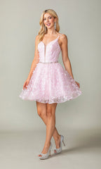 3D Butterfly Short Homecoming Dress 3350