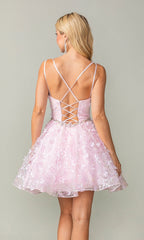 3D Butterfly Short Homecoming Dress 3350