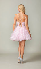 3D Butterfly Short Homecoming Dress 3350