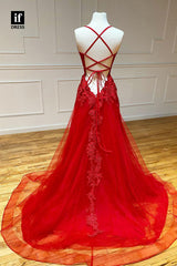 34013 - Honorable Spaghetti Straps Scoop Appliques Prom Formal Gown