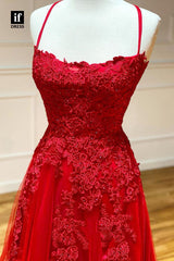 34013 - Honorable Spaghetti Straps Scoop Appliques Prom Formal Gown