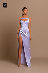 34115 - Elegant Pleats Sleeveless Sheath Prom Formal Evening Dress