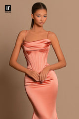 34117 - Sexy Spaghetti Straps Square Sleeveless Prom Formal Evening Dress