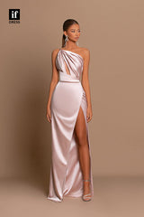 34118 - Generous Side Split Sleeveless Sheath Prom Formal Evening Dress