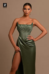 34129 - Sexy Off-Shoulder Square Pleats Prom Formal Evening Dress