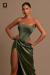 34129 - Sexy Off-Shoulder Square Pleats Prom Formal Evening Dress