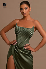 34129 - Sexy Off-Shoulder Square Pleats Prom Formal Evening Dress