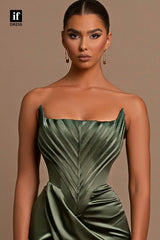 34129 - Sexy Off-Shoulder Square Pleats Prom Formal Evening Dress