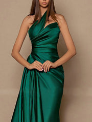 Sheath/Column One-Shoulder Floor-Length Prom Dresses Sexy