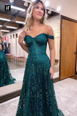 35029 -  A-Line Strapless Sweetheart Appliques Long Prom Evening Dress