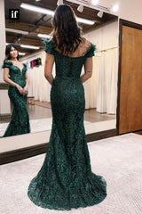 35040 - Mermaid Strapless V-Neck Appliques Feathers Long Evening Prom Dress