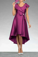 Unique Spoon Two Piece Set Elegant High and Low Mother of the Bride Dress
