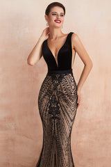 Black Sequins Mermaid Dress