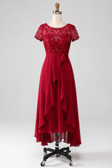 Sparkly Asymmetrical Sequin Mother of Bride Dress with Appliques
