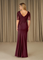 Mermaid Lace Appliques Cabernet formal dresses evening dress Mother of the Bride Dresses