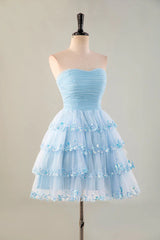 Jimiss Strapless chiffon ruffle Homecoming Dresses