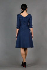 A-line simple Half Sleeve Tea Length Bridesmaid Dress Formal Dresses for Wedding Guest Cocktail Dress Mother of the Bride Dresses