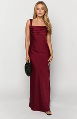 Jimiss square neckline satin backless and floor length Prom dress