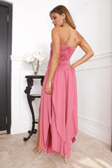 Jimiss off shoulder strapless side slit and floor length Prom dress