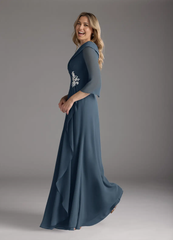 A-Line V-Neck Chiffon formal dresses evening dress Mother of the Bride Dresses
