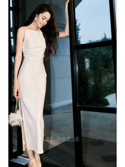 Sheath Straps Ivory Length formal dresses Bridesmaid Dresses evening gown Prom Dress