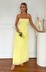 Jimiss - Square neckline sleeveless thin shoulder strap back zipper Maxi length prom dress