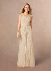 A-Line Appliques Lace Champagne formal dresses evening dress Mother of the Bride Dresses
