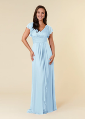 Black A-line evening gown pleated mesh mothers of the bride dresses