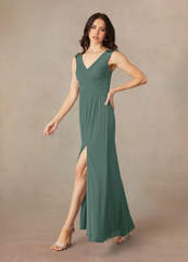 A-Line V-Neck Pleated formal dresses evening dress Mother of the Bride Dresses