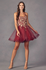 3D butterfly decal short sleeveless dress