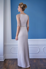 Soft long and elbow embroidered beaded sheer sleeves for mother of bride dresses