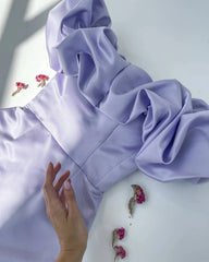 Unique design off the shoulder tight homecoming dresses lilac mini prom dresses