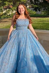 Strapless Lilac Floral Print A-Line Long Prom Dress