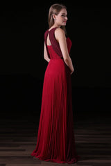 Pleat Draped Side Slit Off Shoulder Zipper Burgundy Bridesmaid Dresses