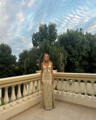 Mermaid Deep V Sequin Backless Long formal dresses Bridesmaid Dresses evening gown Prom Dress