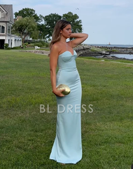 Sheath Sexy Halter Blue formal dresses Bridesmaid Dresses evening gown Prom Dress