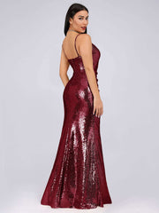Dawn spaghetti strap sequin ball or bridesmaid dress
