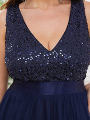 High low tulle and sequin ball or evening dress
