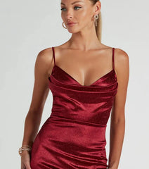 Burgundy thin strap saprkly ball dress Wide