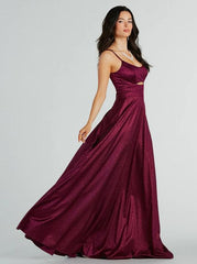 Burgundy sparkle A Line Ball Dress with Cut out wide