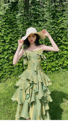 Sparkle Ruffle Prom Dresses Causal Birthday Dresses Dance Party Dress