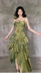 Sparkle Ruffle Prom Dresses Causal Birthday Dresses Dance Party Dress