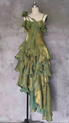 Sparkle Ruffle Prom Dresses Causal Birthday Dresses Dance Party Dress