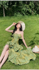 Sparkle Ruffle Prom Dresses Causal Birthday Dresses Dance Party Dress