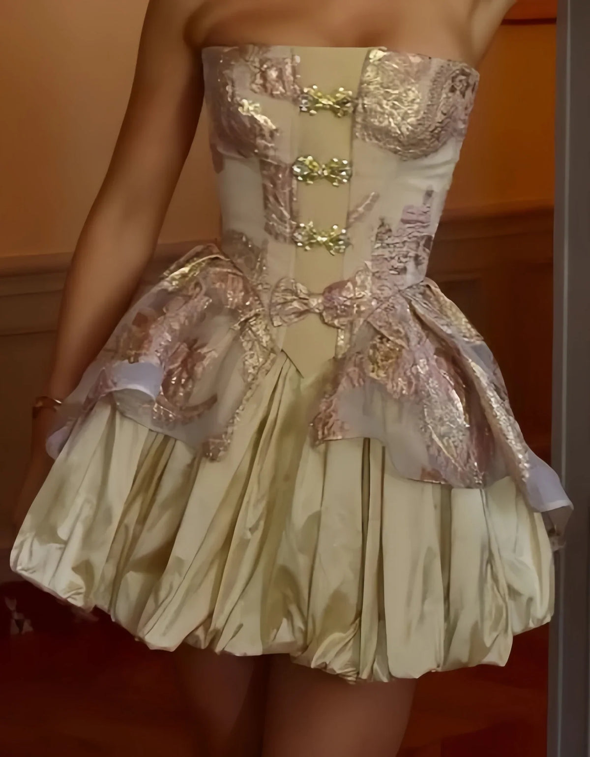 Vintage Birthday Dress Princess Strapless Mini Dress Short Party Dresses